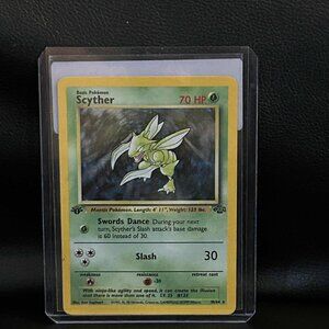 Scyther - 10/64 - Holo Rare - 1st Edition - Jungle Pokemon Trading Card